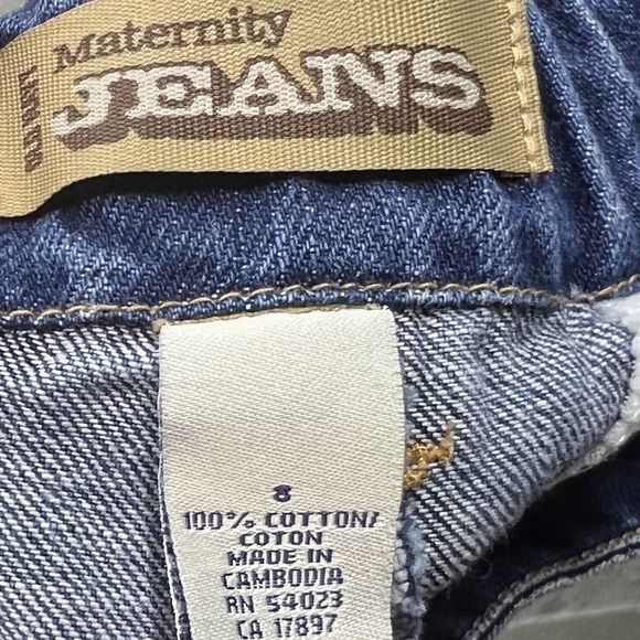 Old Navy Maternity Bermuda Jean Shorts Size 8 Blue Denim Drawstring Waist Womens - Picture 4 of 4